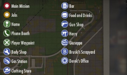 The map's legend